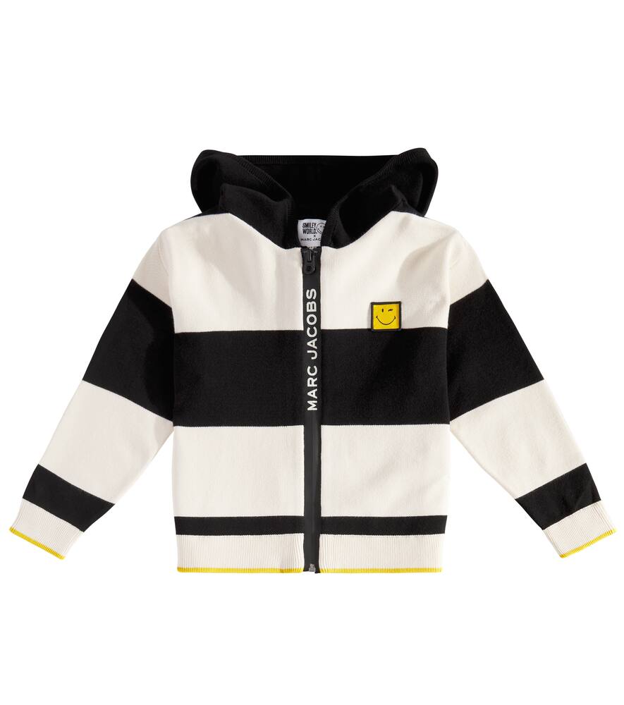 Marc Jacobs Kids x SmileyWorld striped jersey zip-up hoodie