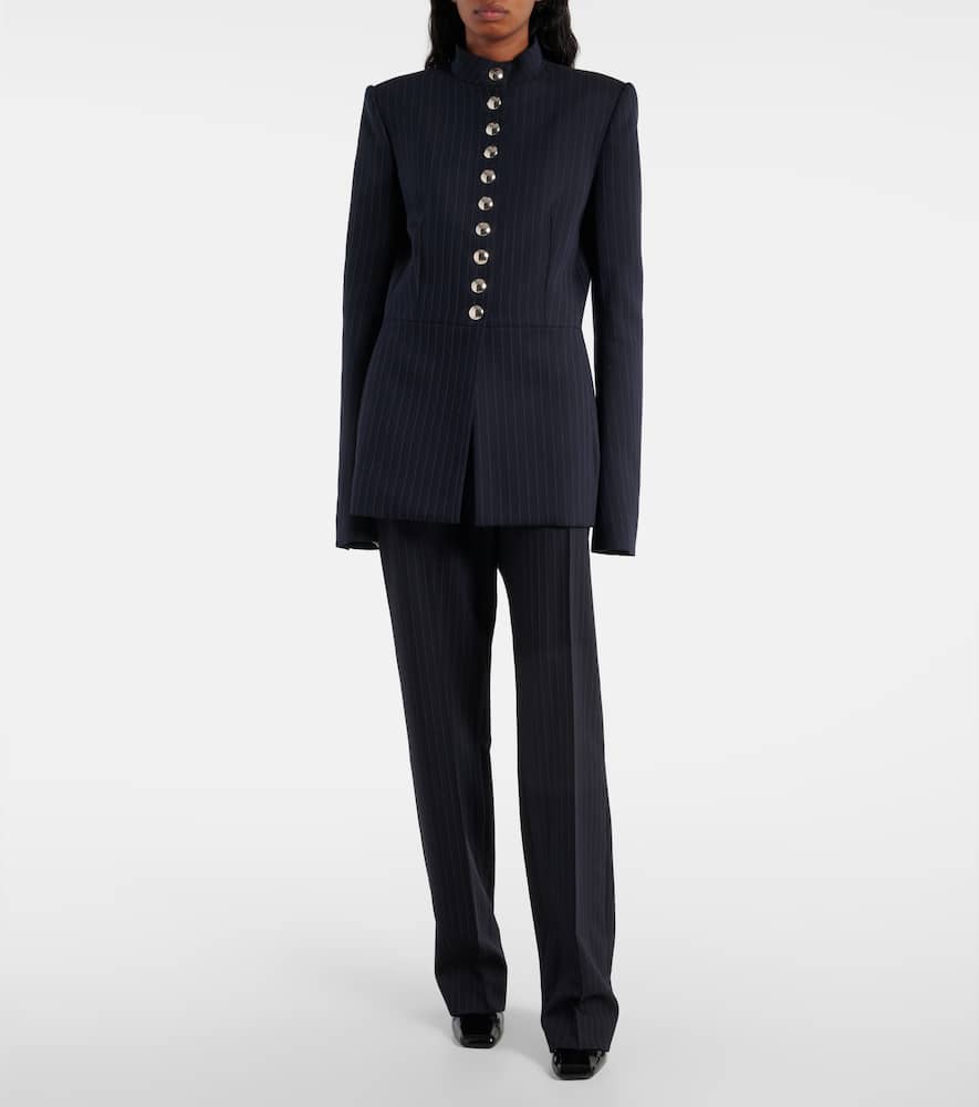 Khaite Hewitt High-rise Straight-leg Jeans In Navy / White