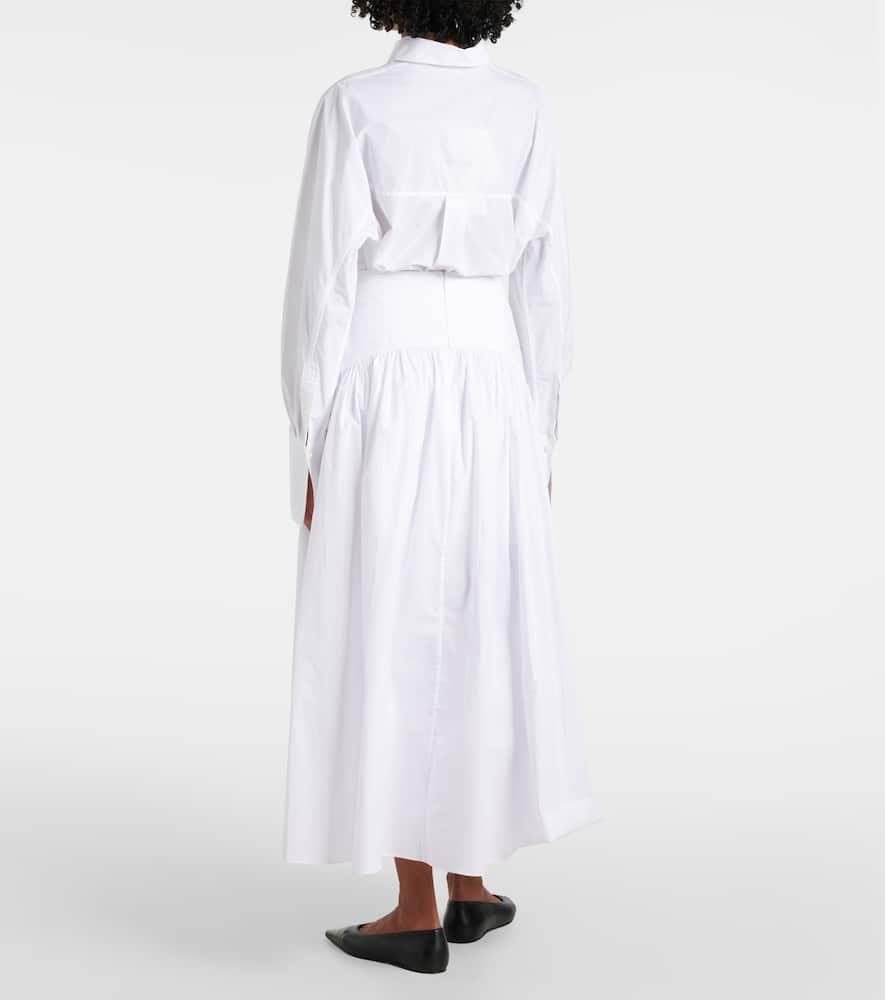 STAUD PROCIDA HIGH-RISE COTTON MAXI SKIRT