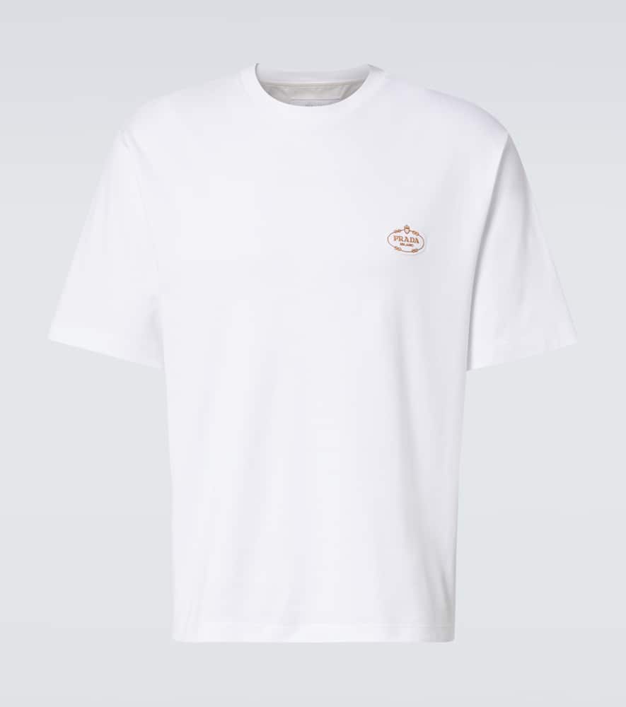 Prada Short Sleeve Crew Neck T-shirt In White