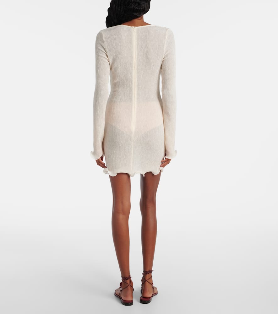 Magda Butrym Floral-appliqué Crêpe Minidress In White