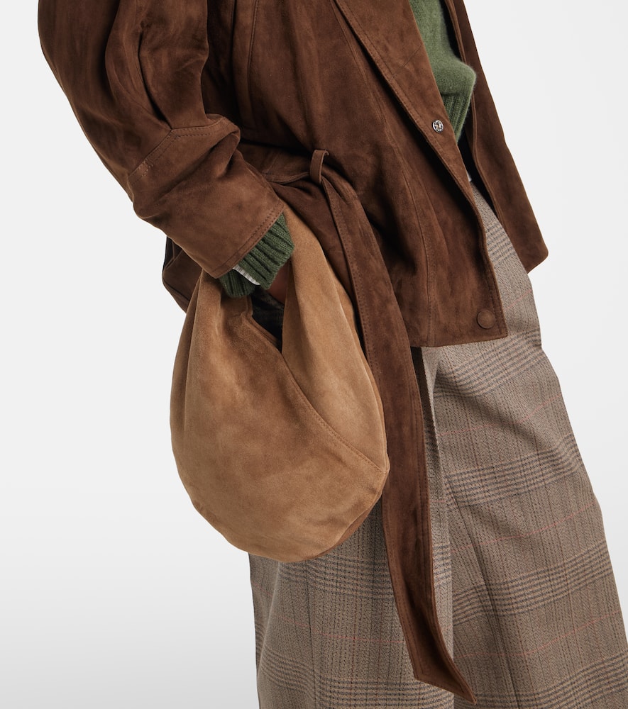 Aesther Ekme Ora Mini Suede Shoulder Bag In Sand