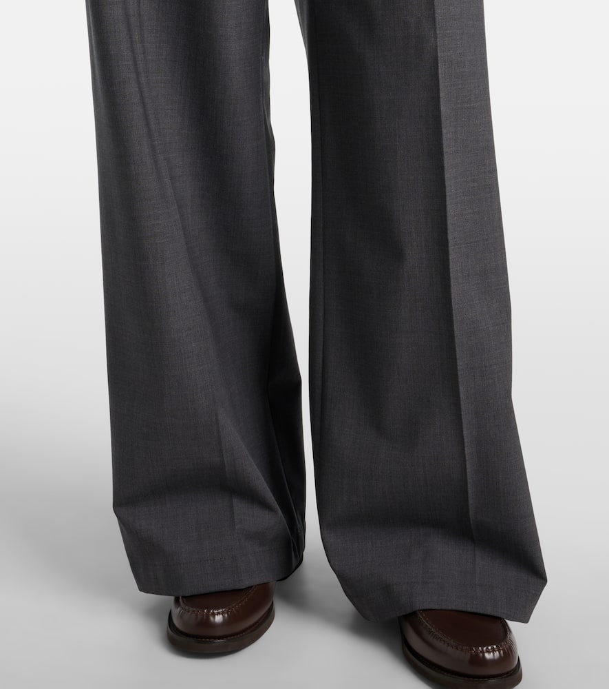 Brunello Cucinelli Pull-on Linen Wide-leg Pants In Grey