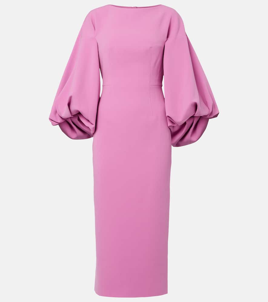 Garance balloon-sleeve crêpe gown