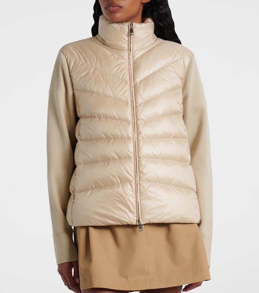 Moncler Down-paneled virgin wool cardigan