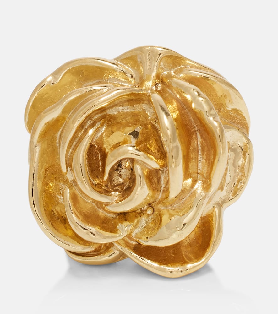 Floral gold-plated ring