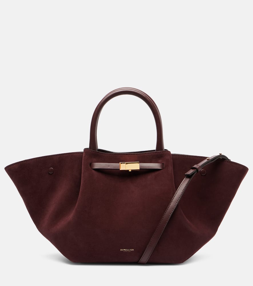 Demellier Tote Bag New York Medium Aus Veloursleder In Red