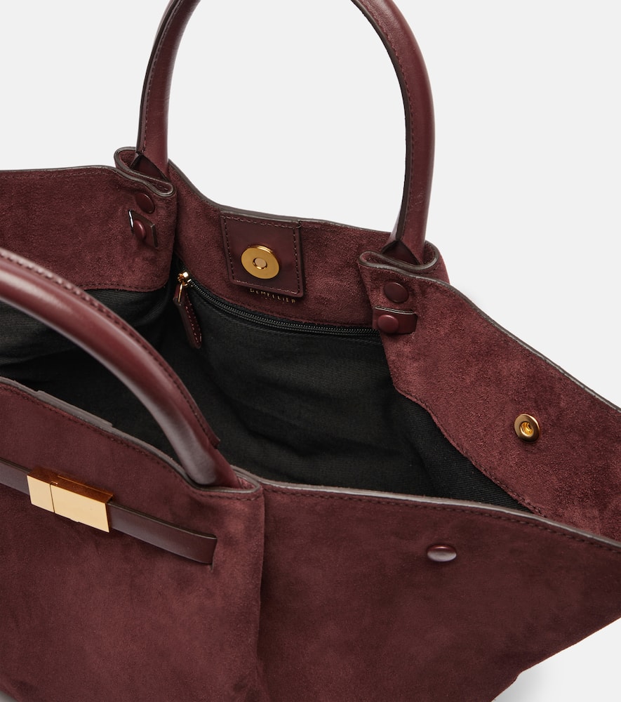 Demellier Tote Bag New York Medium Aus Veloursleder In Red