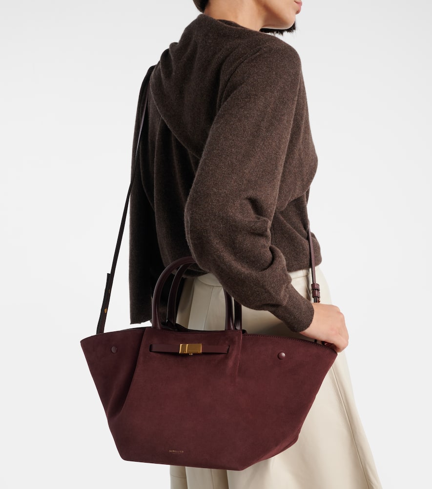 Demellier Tote Bag New York Medium Aus Veloursleder In Red