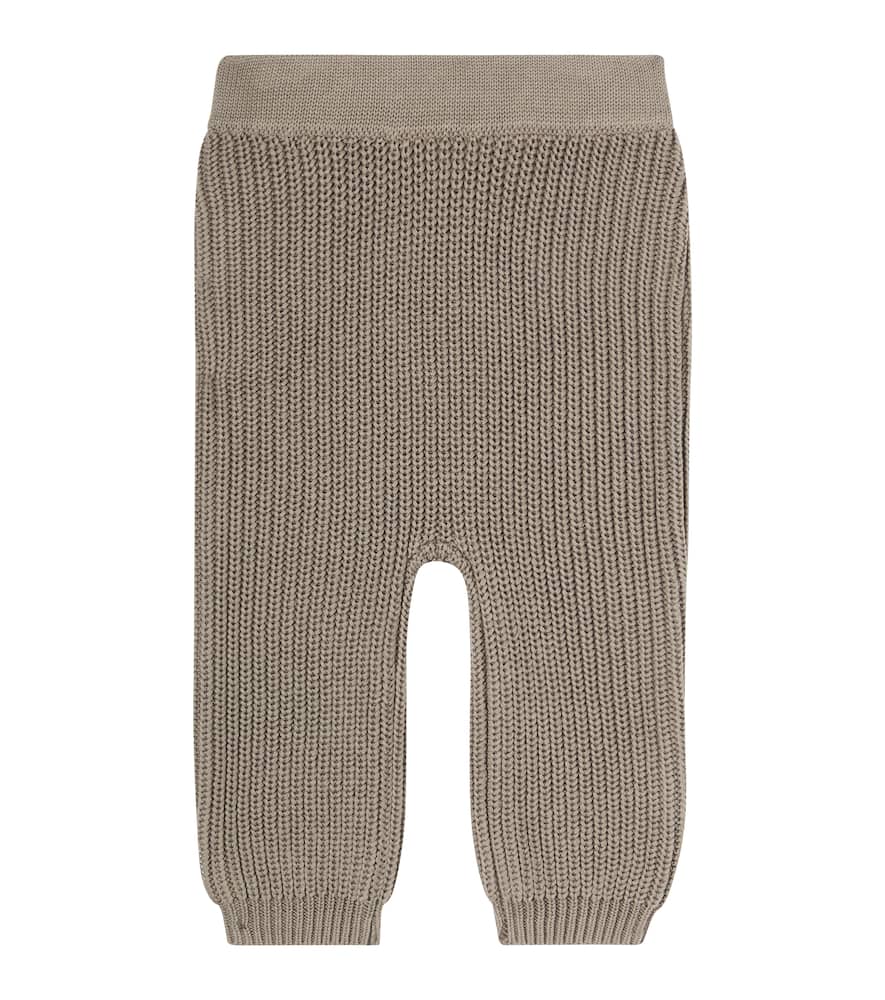 Donsje Baby Luca Ribbed-knit Cotton Pants In Gray