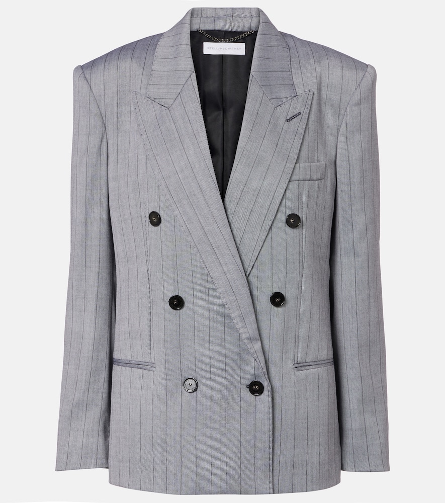 Stella Mccartney Double-breasted Wool Blazer In Gray