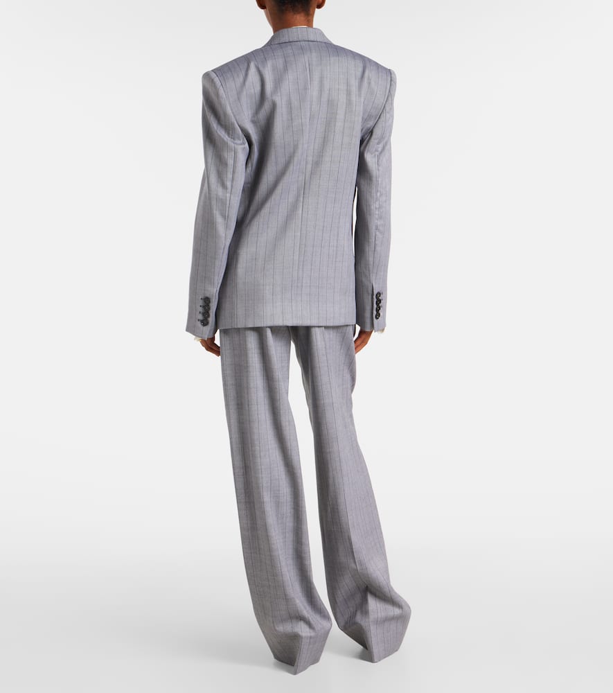 Stella Mccartney Double-breasted Wool Blazer In Gray