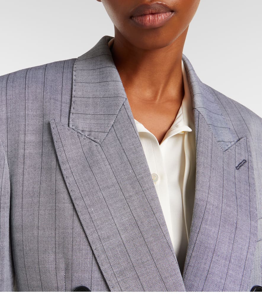 Stella Mccartney Double-breasted Wool Blazer In Gray