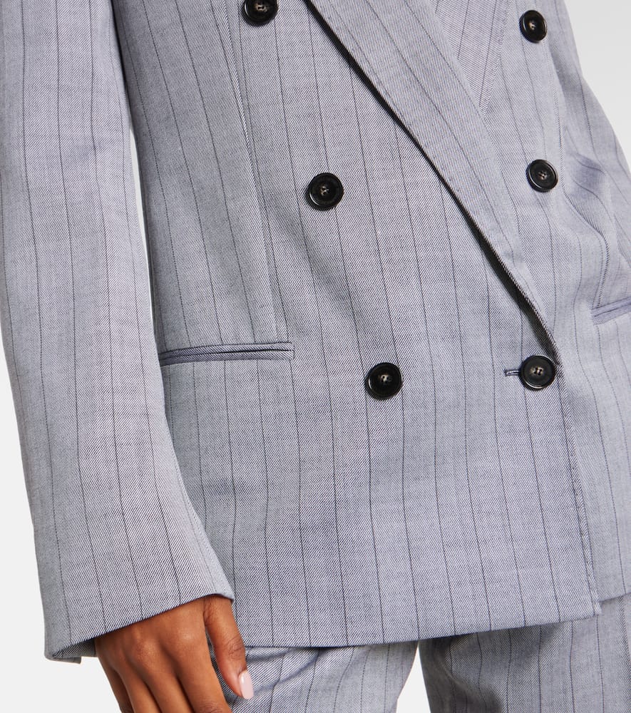 Stella Mccartney Double-breasted Wool Blazer In Gray