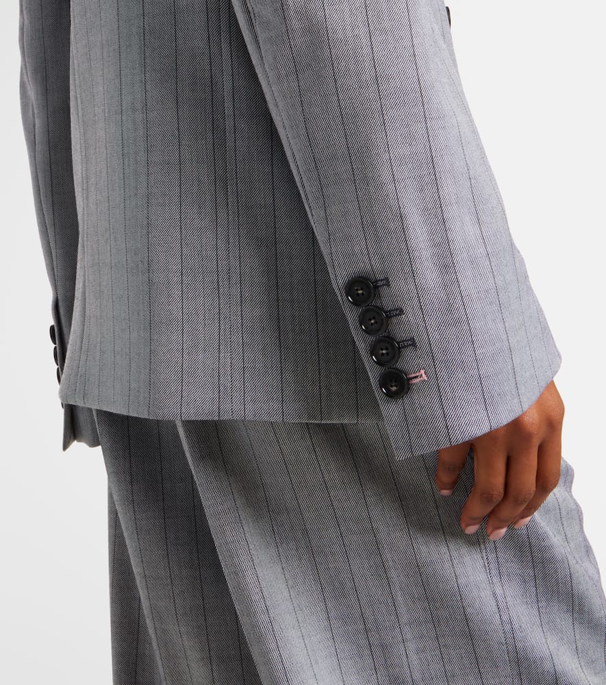 Stella Mccartney Double-breasted Wool Blazer In Gray