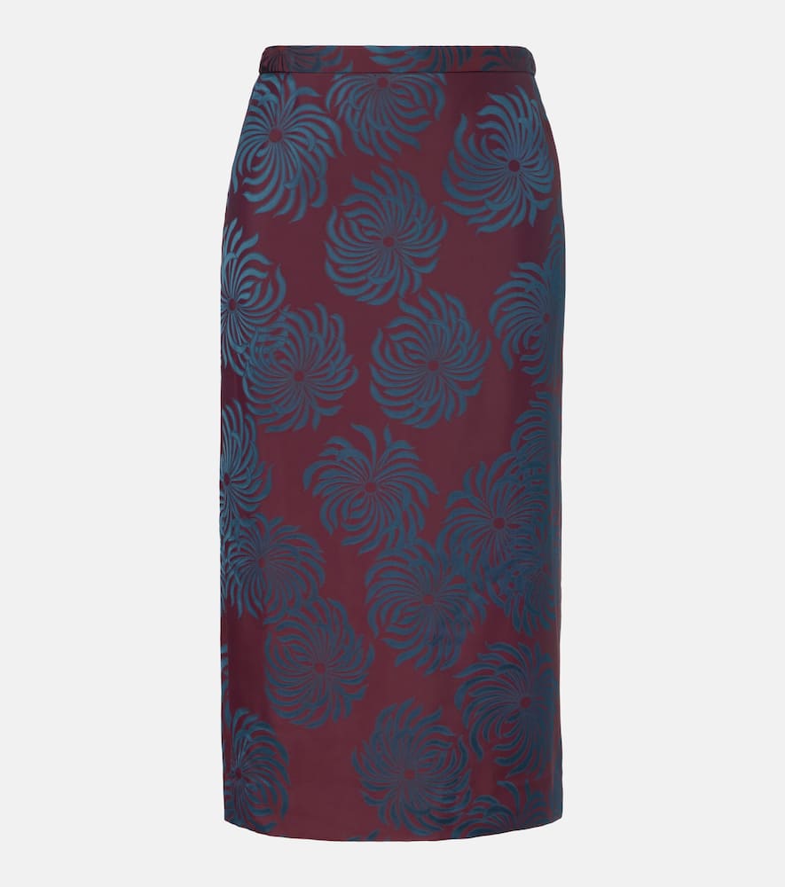 Dries Van Noten Printed Midi Skirt In Multi