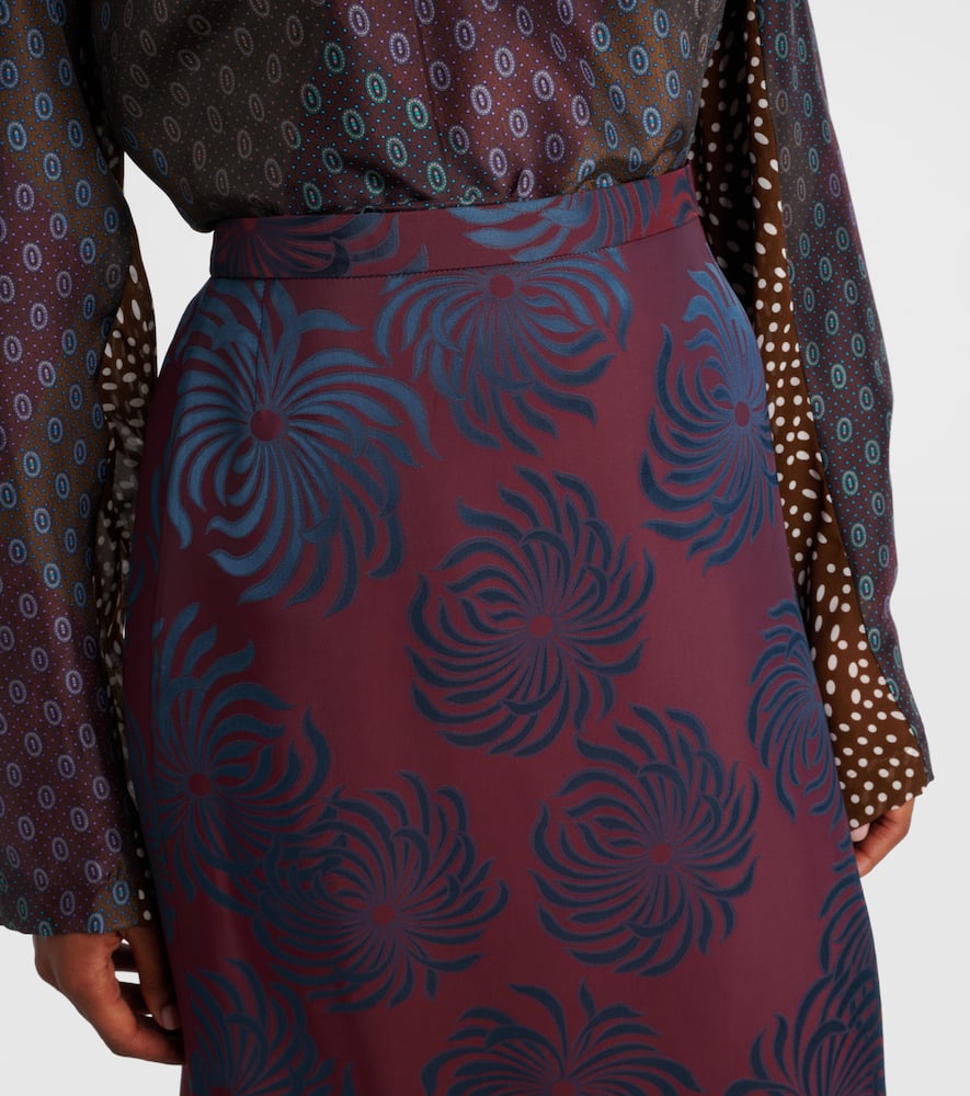 Dries Van Noten Printed Midi Skirt In Multi