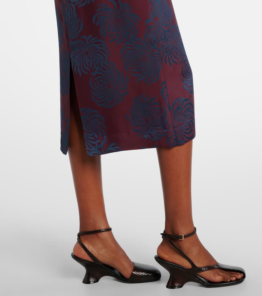 Dries Van Noten Printed Midi Skirt In Multi
