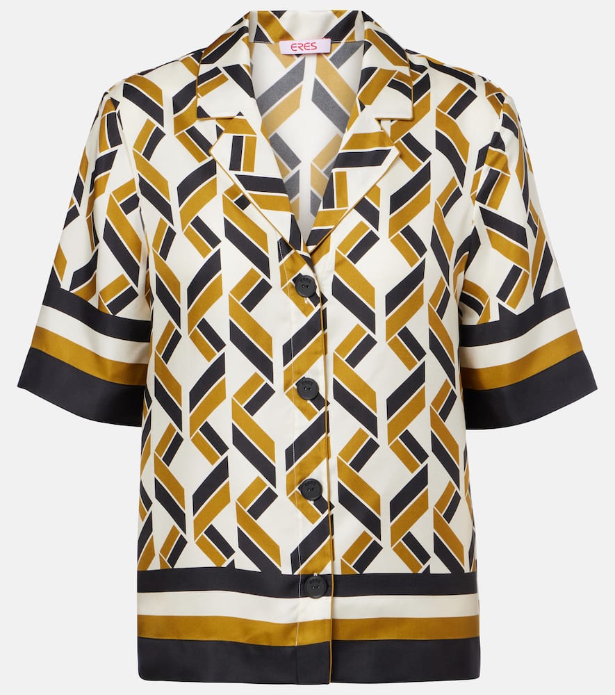 Sonore patterned silk twill shirt