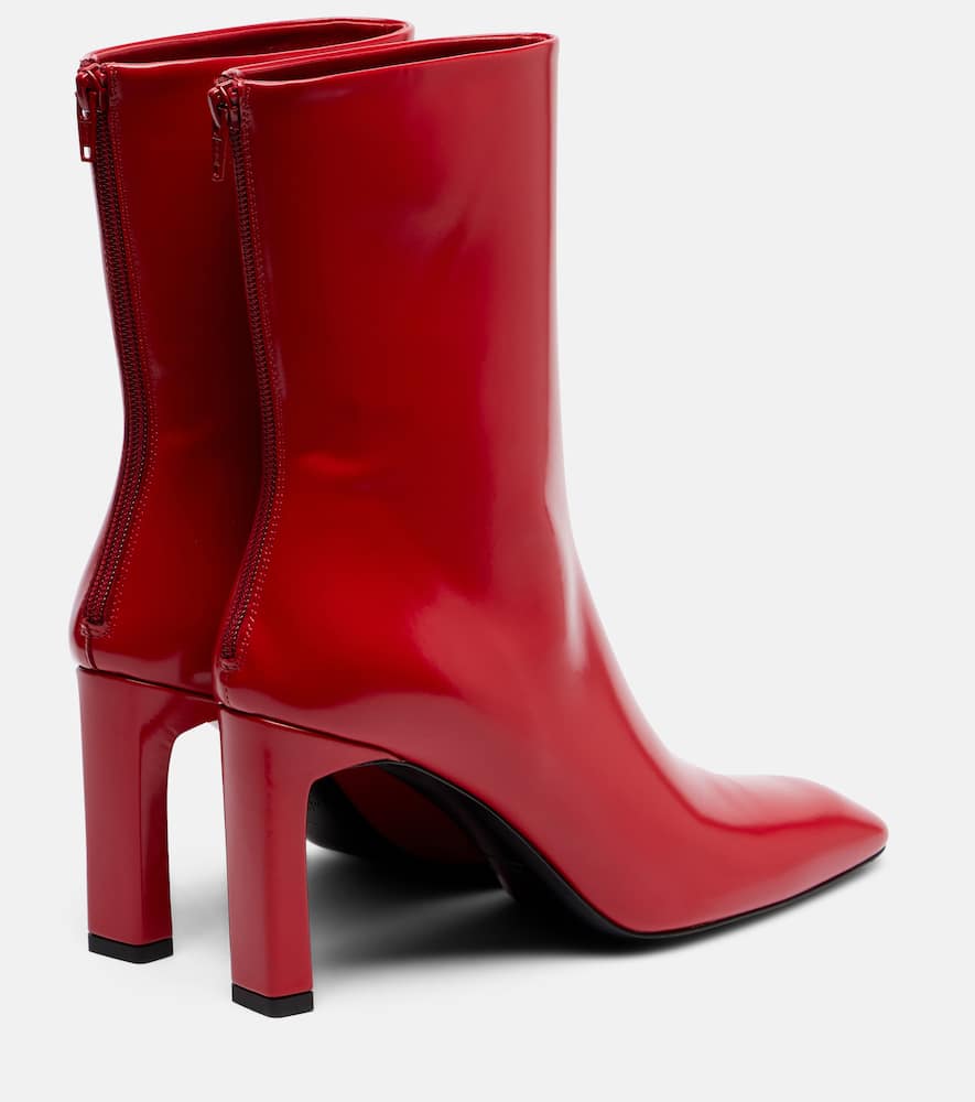 Totême Bar 85 Leather Ankle Boots In Red