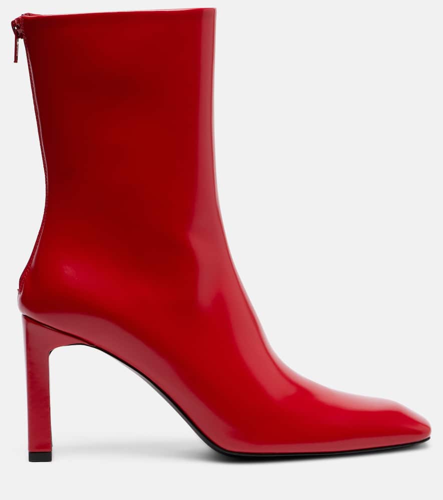 Totême Bar 85 Leather Ankle Boots In Red