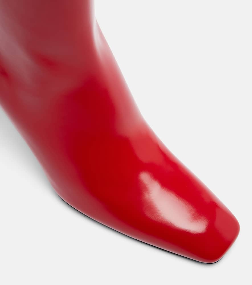 Totême Bar 85 Leather Ankle Boots In Red