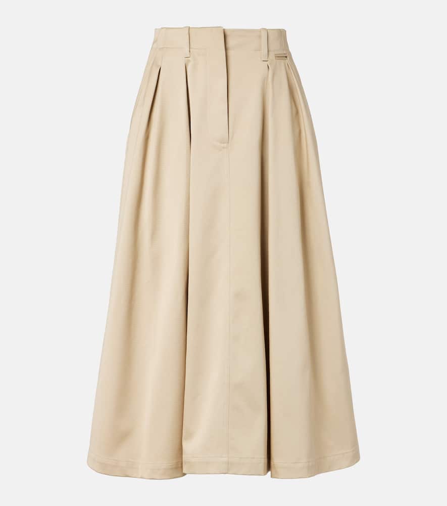 Moncler Pleated Midi A-line Skirt In Burgundy
