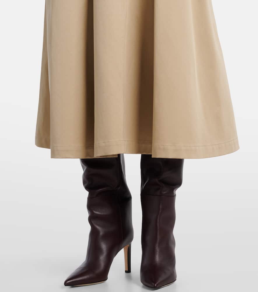 Moncler Pleated Midi A-line Skirt In Burgundy