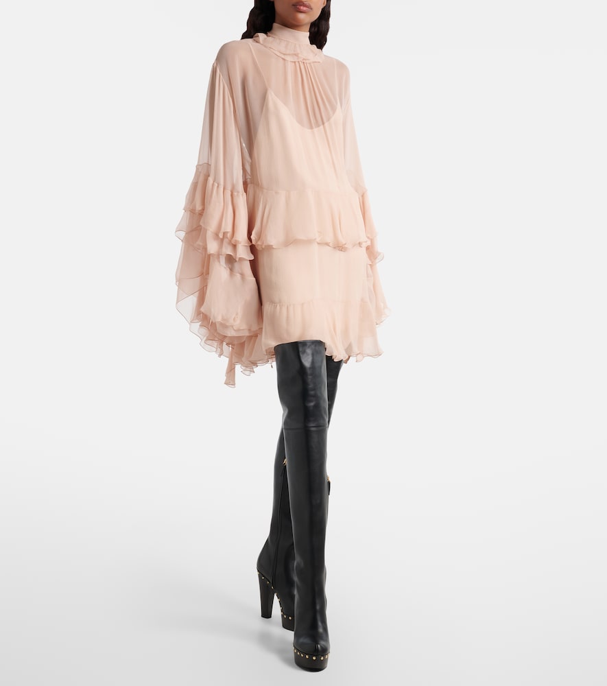 Chloé Ruffled silk muslin minidress