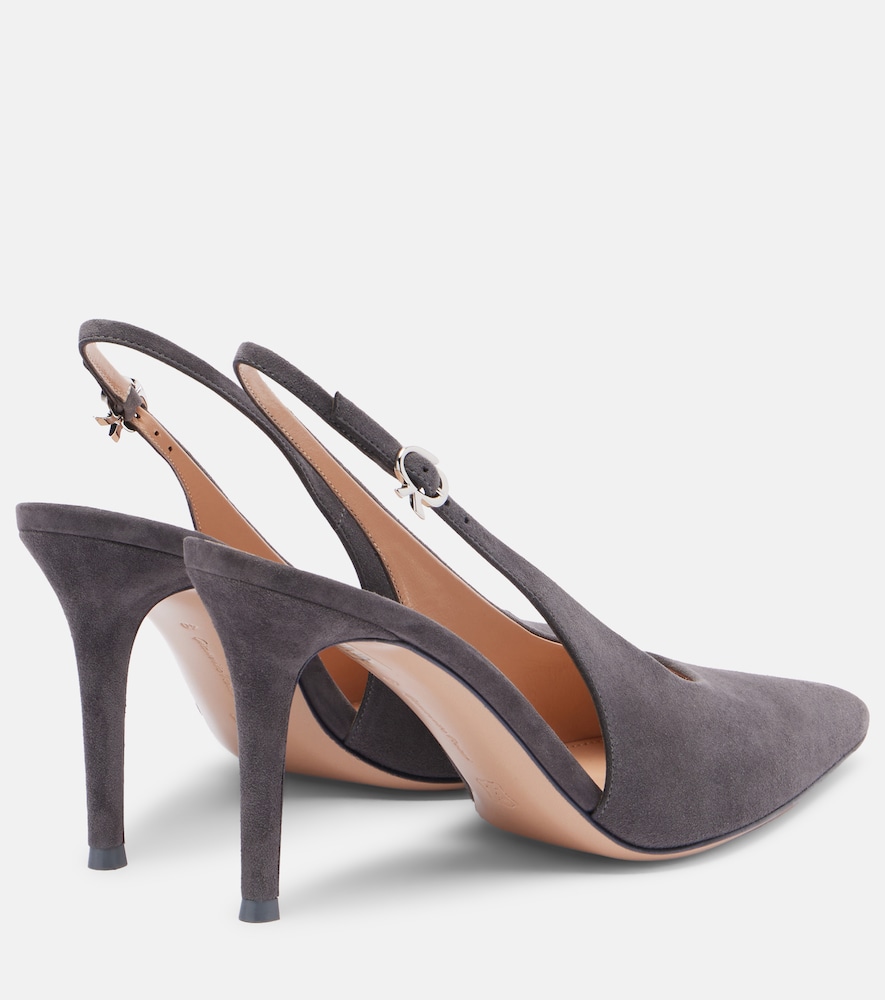  Gianvito Rossi Gianvito Rossi Robbie 85 Suede Slingback Pumps 