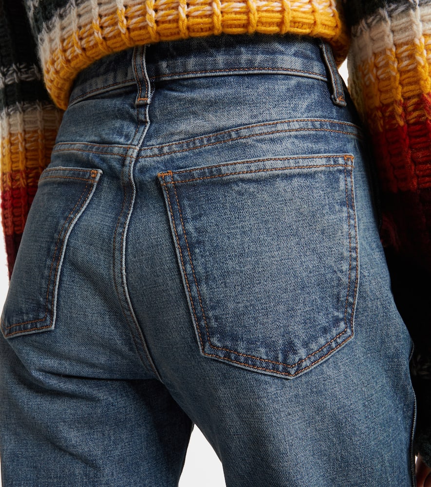 Khaite Danielle Stretch High-waist Straight-leg Jeans In Black