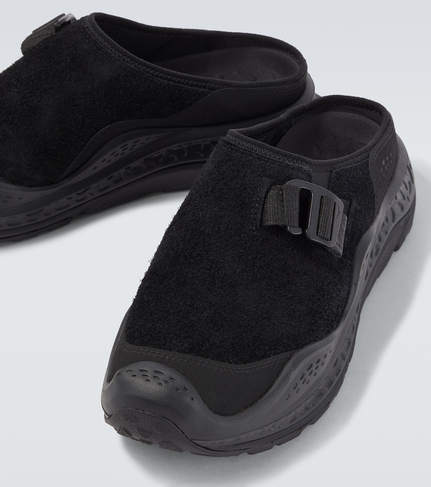 Hoka Ora Primo Ext Rubber-trimmed Suede Slip-on Sneakers In Black