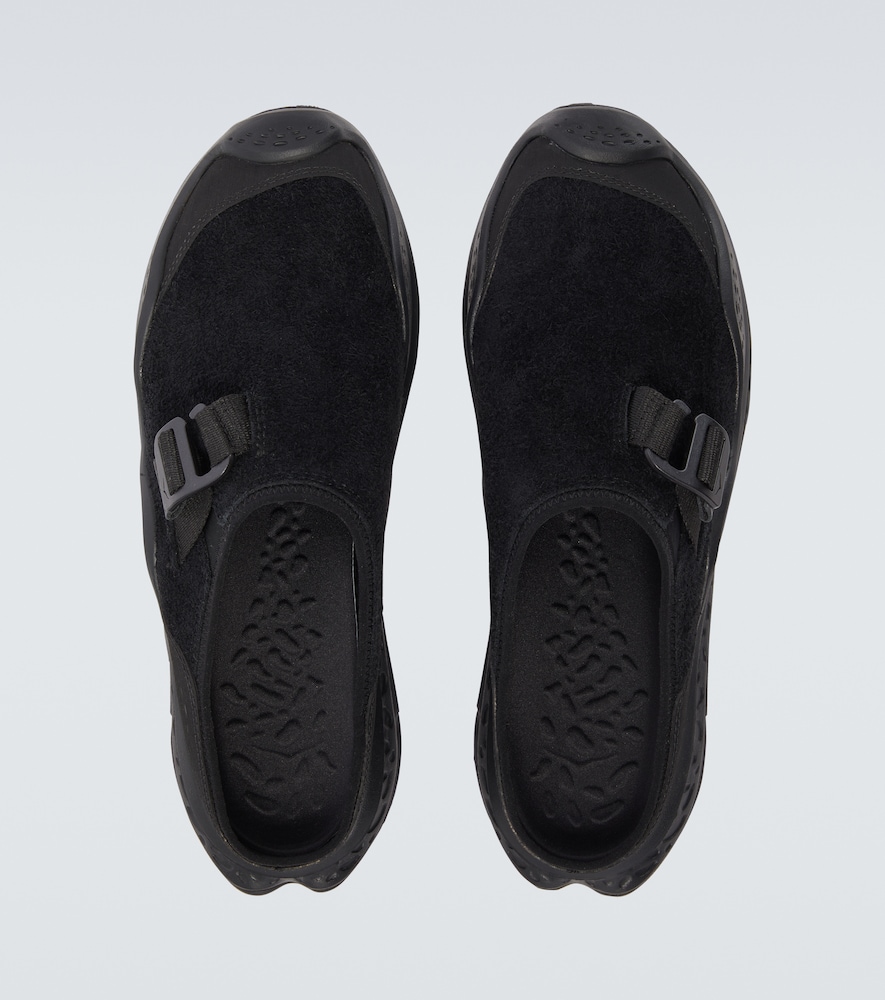 Hoka Ora Primo Ext Rubber-trimmed Suede Slip-on Sneakers In Black