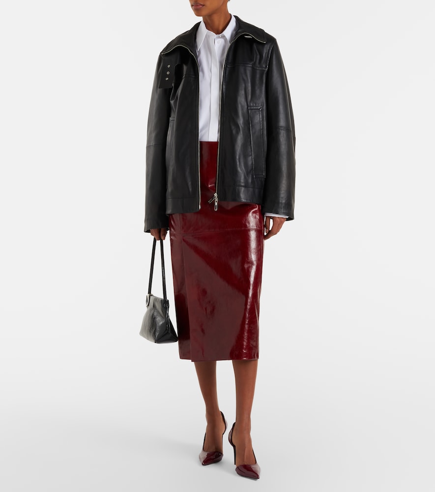 Sportmax Leather pencil skirt