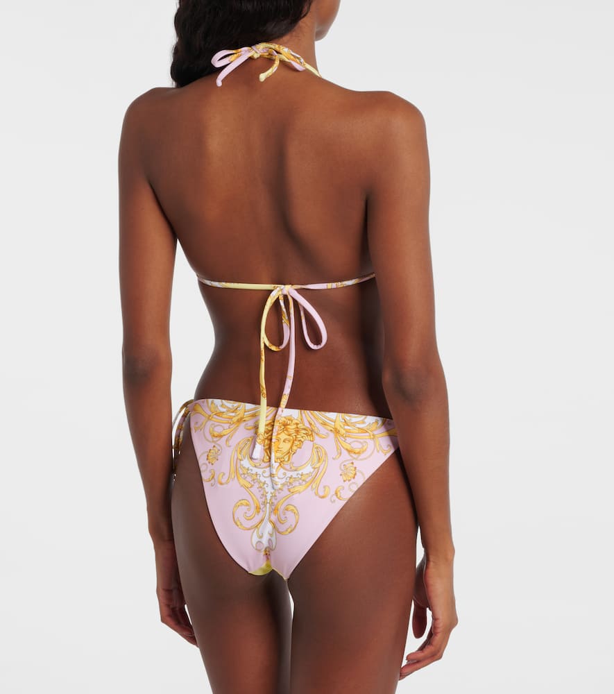 Versace Barocco Triangle Bikini Bottoms In Multi