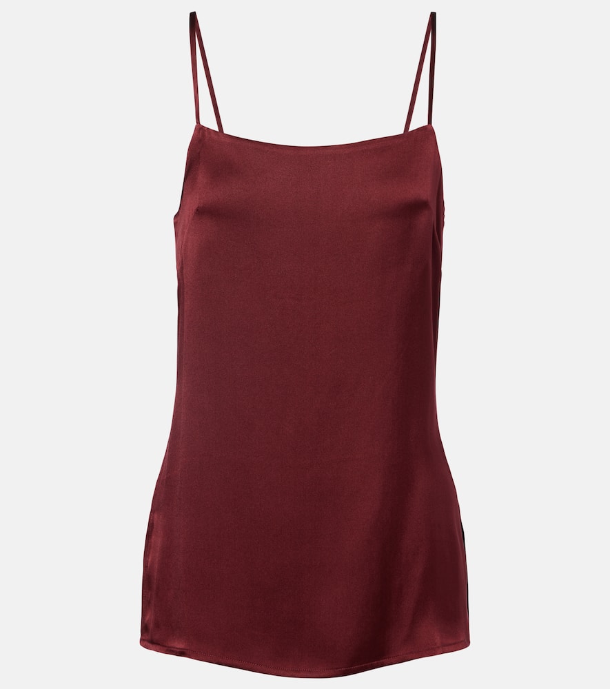 Asceno Pisa Silk Satin Camisole In Burgundy