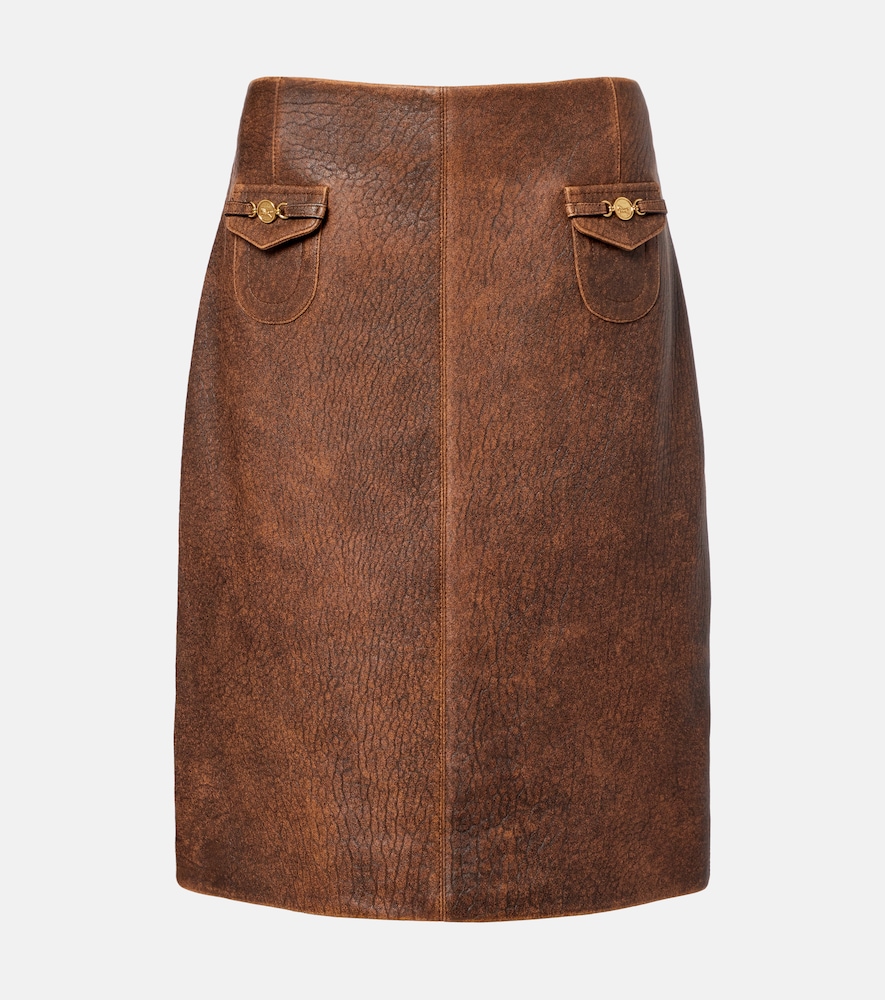 Chloe Chloé Leather midi skirt