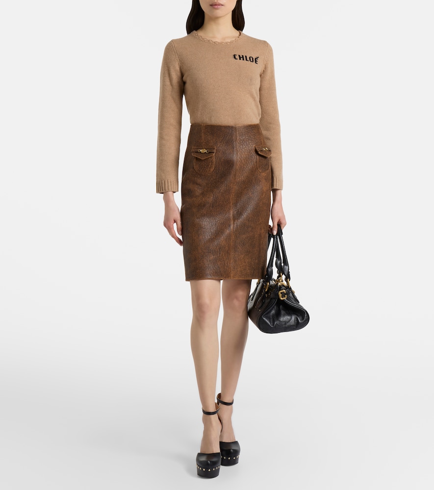  Chloe Chloé Falda Midi De Piel 