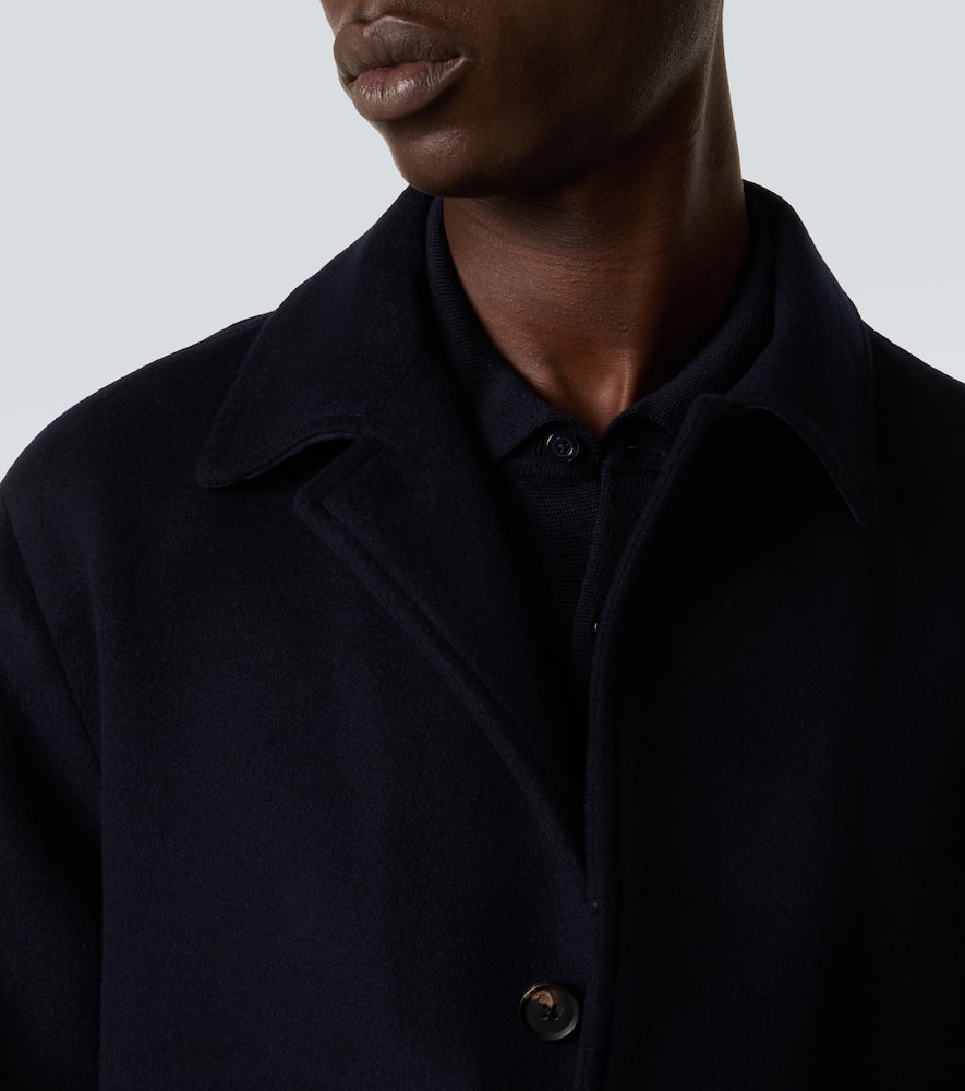 束带羊毛长款大衣