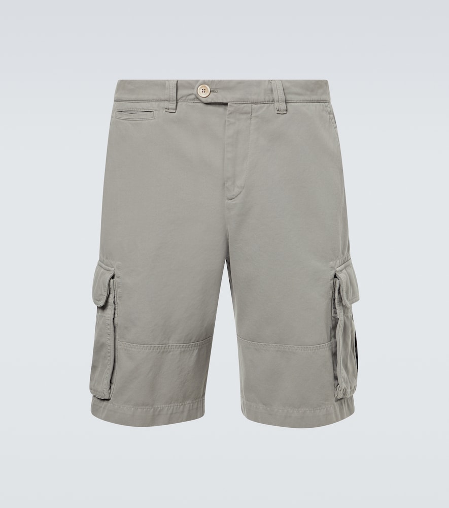 Brunello Cucinelli Men's Grey Cotton Cargo Shorts Uk Size 32