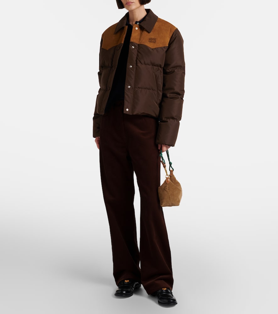  Miu Miu Miu Miu Daunenjacke Mit Veloursleder 