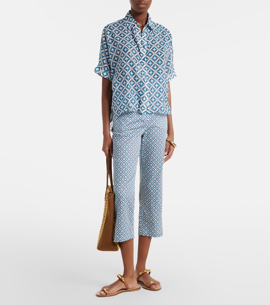 Max Mara Facella printed cotton wide-leg jeans