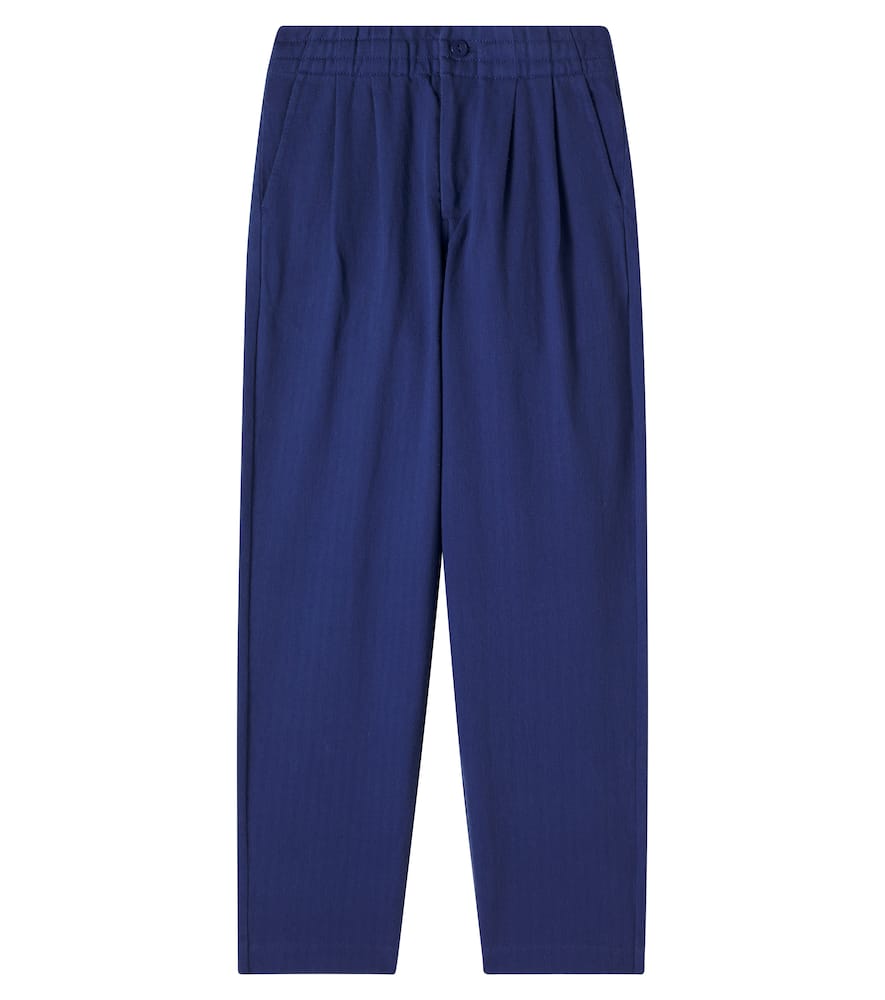 Polo Ralph Lauren Kids' Herringbone Cotton Straight Pants In Blue
