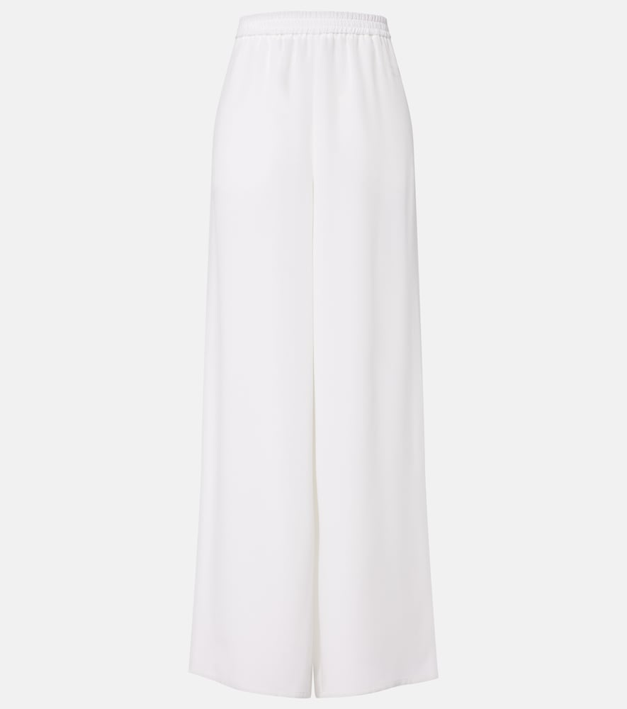 Max Mara Weite Hose Aus Crêpe De Chine Aus Seide Einfarbig Damen Weiß Mittel