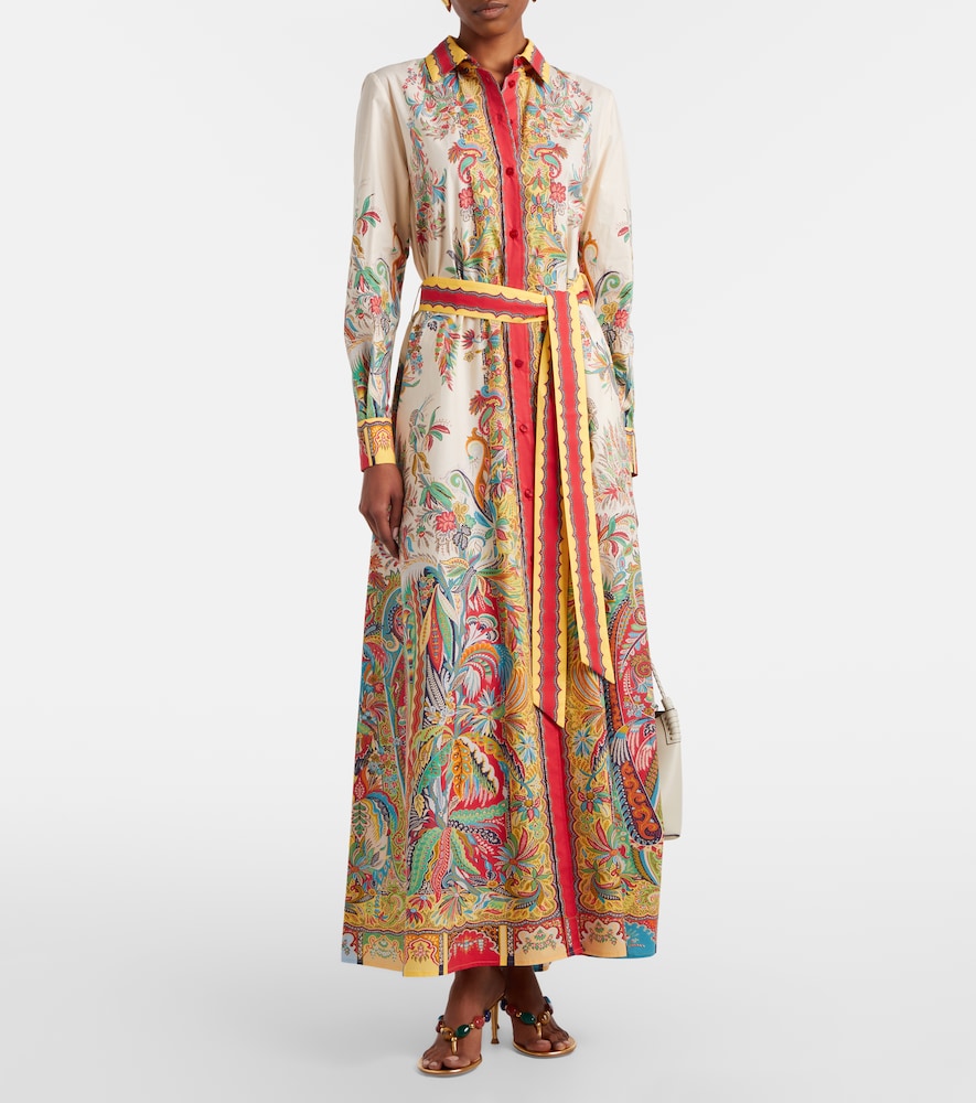 Etro Paisley belted cotton shirt dress