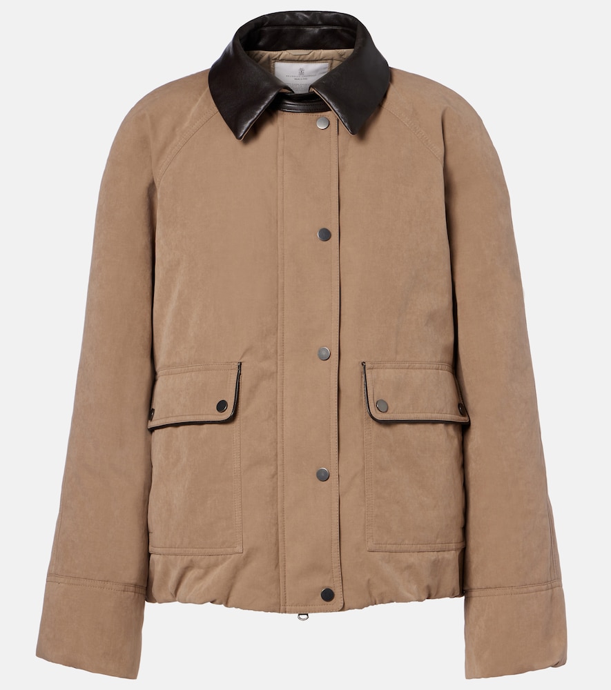 Brunello Cucinelli Leather-trimmed padded jacket | Thumbnail 7 Brunello Cucinelli Leather-trimmed padded jacket | Thumbnail 7