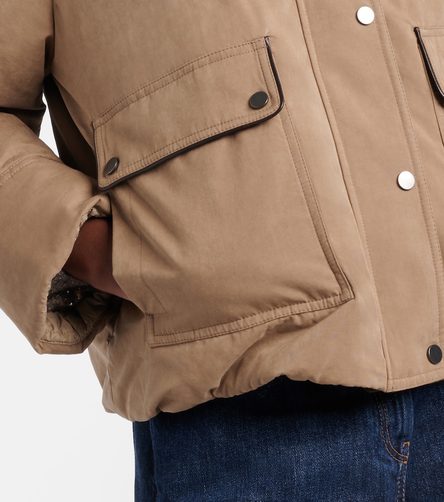  Brunello Cucinelli Brunello Cucinelli Wattierte Jacke Mit Leder 