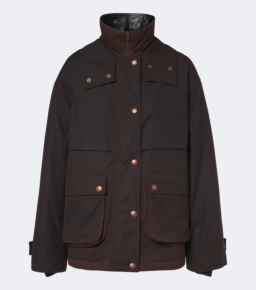 Oversize-Daunenjacke aus Baumwoll-Canvas