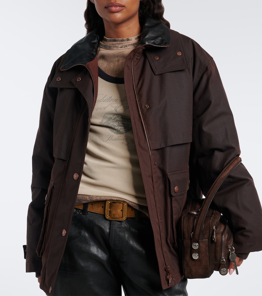 Oversized Cotton Canvas Down Jacket