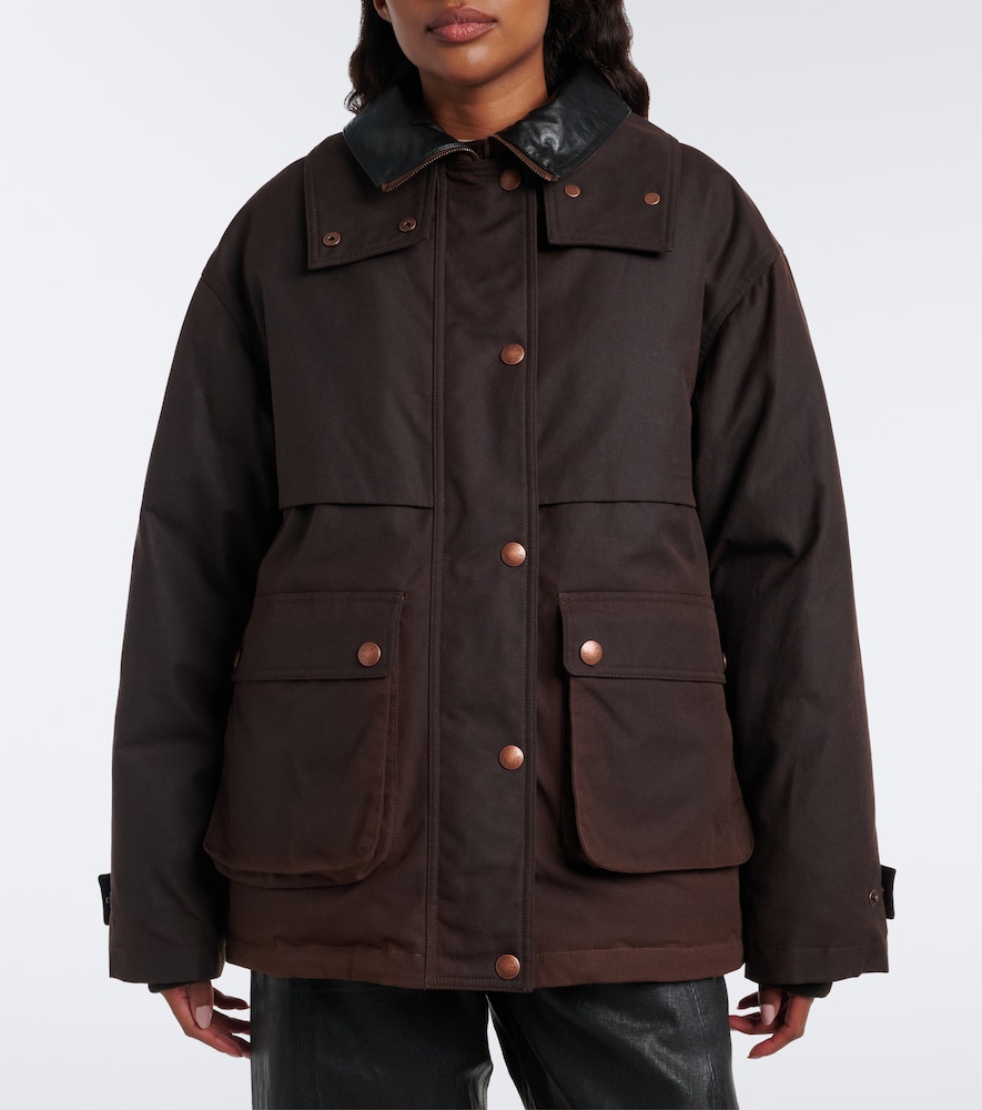 Oversized Cotton Canvas Down Jacket